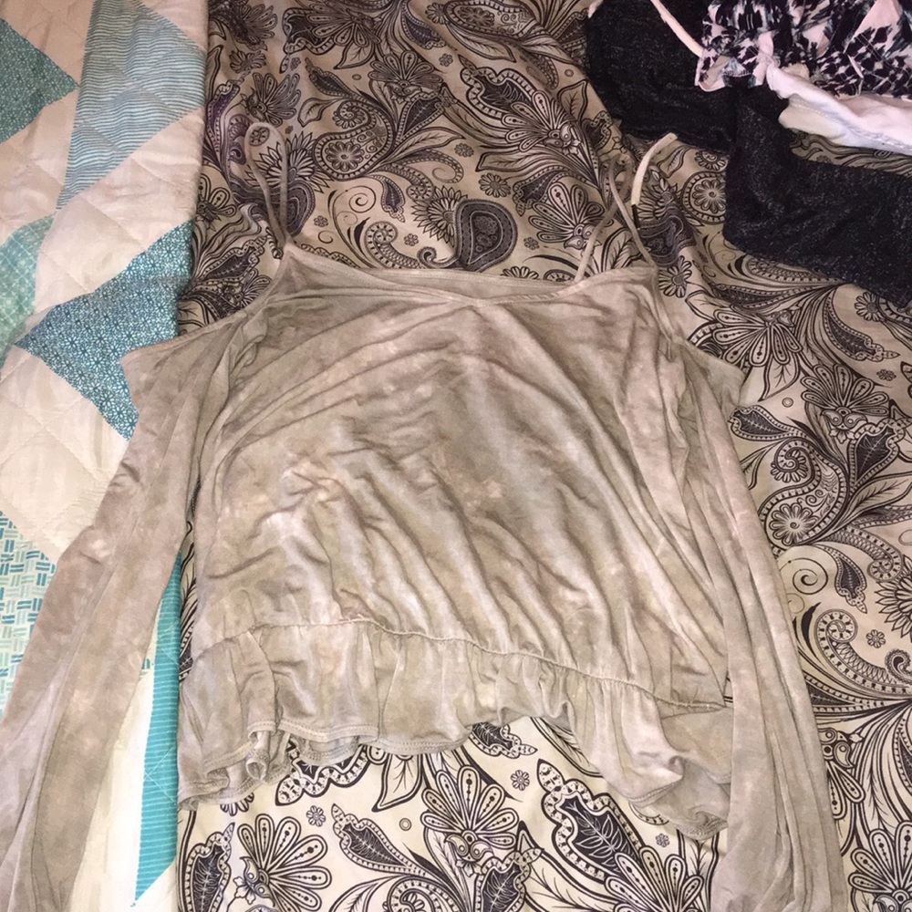 Light green cold shoulder top
